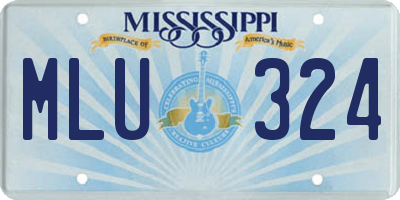 MS license plate MLU324