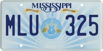 MS license plate MLU325