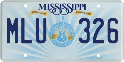 MS license plate MLU326