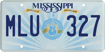 MS license plate MLU327