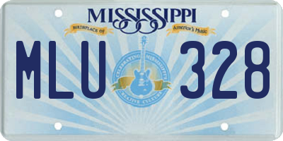 MS license plate MLU328