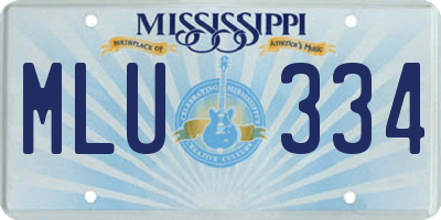MS license plate MLU334