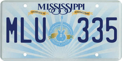 MS license plate MLU335