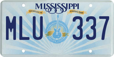MS license plate MLU337