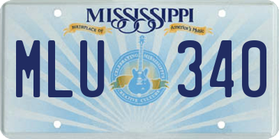 MS license plate MLU340