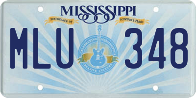 MS license plate MLU348