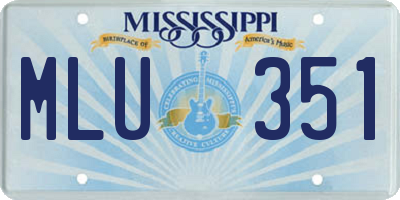 MS license plate MLU351