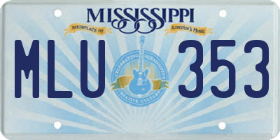 MS license plate MLU353