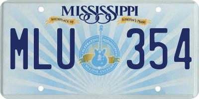 MS license plate MLU354