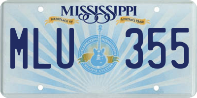 MS license plate MLU355