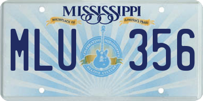 MS license plate MLU356