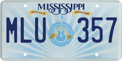 MS license plate MLU357