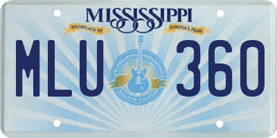 MS license plate MLU360