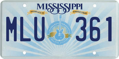 MS license plate MLU361