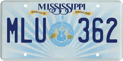 MS license plate MLU362