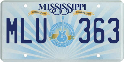 MS license plate MLU363