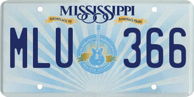 MS license plate MLU366