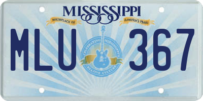 MS license plate MLU367