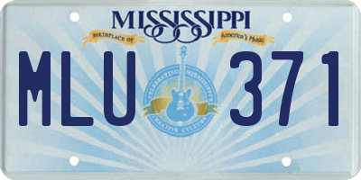 MS license plate MLU371