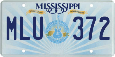 MS license plate MLU372