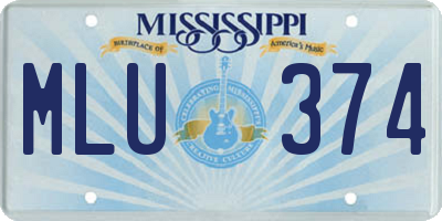 MS license plate MLU374