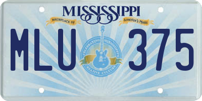 MS license plate MLU375