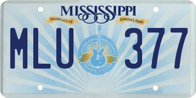 MS license plate MLU377