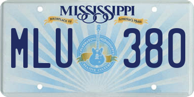 MS license plate MLU380