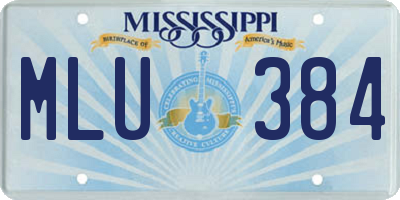 MS license plate MLU384