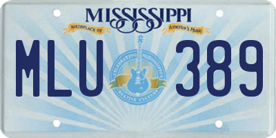 MS license plate MLU389