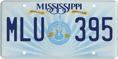 MS license plate MLU395
