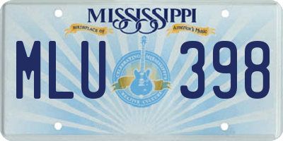 MS license plate MLU398