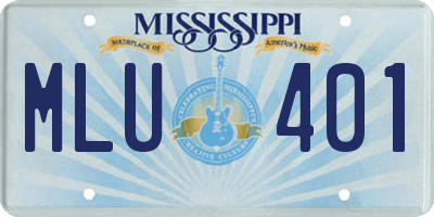 MS license plate MLU401