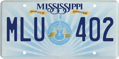 MS license plate MLU402