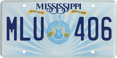 MS license plate MLU406