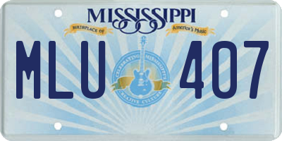 MS license plate MLU407