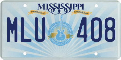 MS license plate MLU408