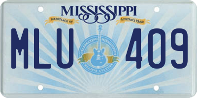 MS license plate MLU409