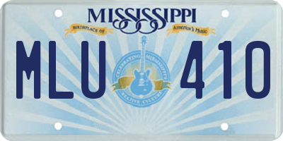 MS license plate MLU410