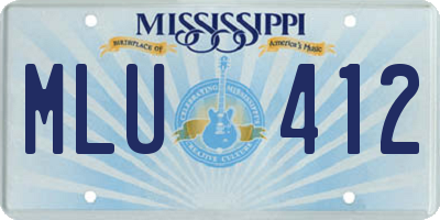 MS license plate MLU412