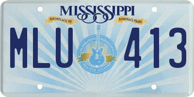 MS license plate MLU413