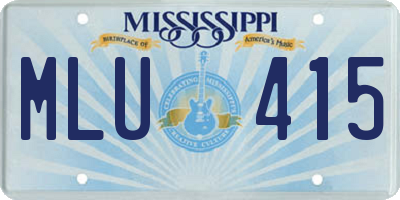 MS license plate MLU415