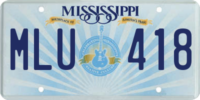 MS license plate MLU418