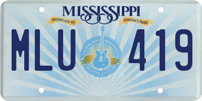 MS license plate MLU419