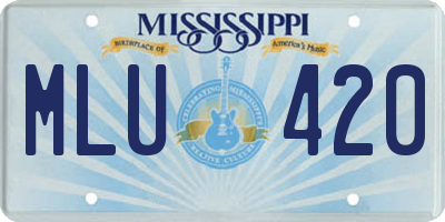 MS license plate MLU420