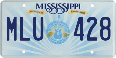 MS license plate MLU428