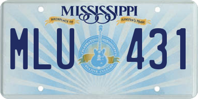 MS license plate MLU431