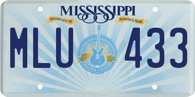 MS license plate MLU433