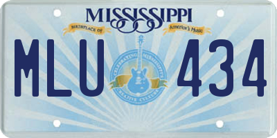 MS license plate MLU434