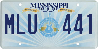 MS license plate MLU441